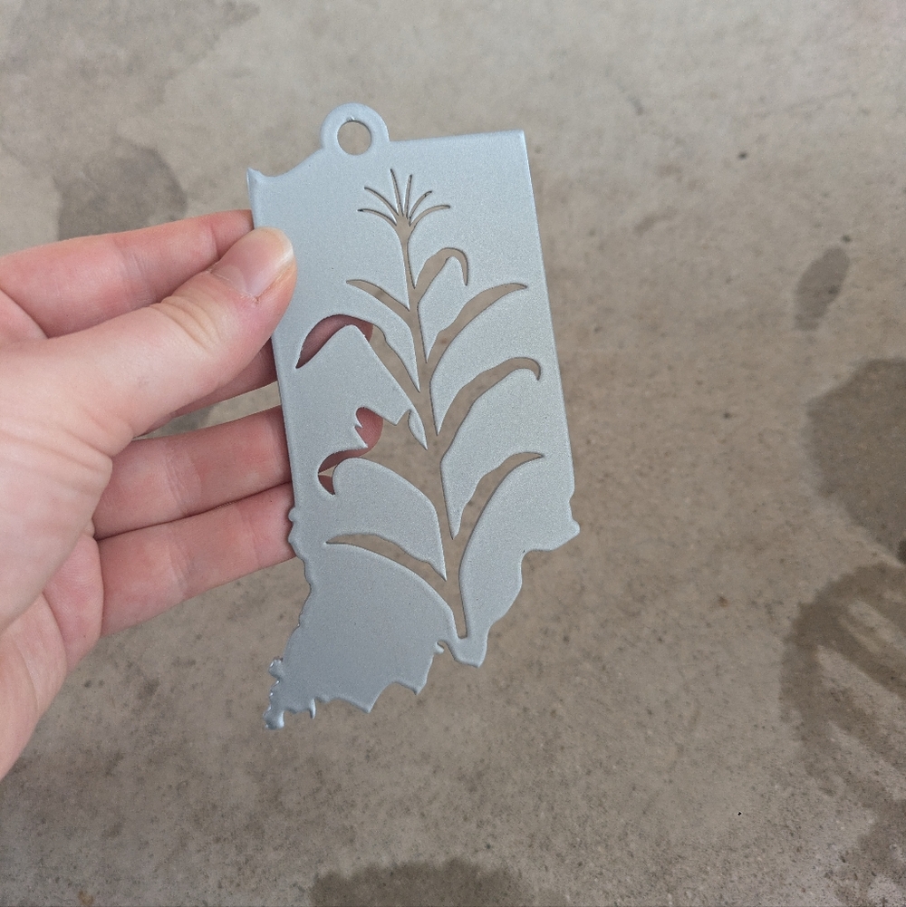 Indiana Corn Silver Metal Christmas Ornament Tree Decoration NEW